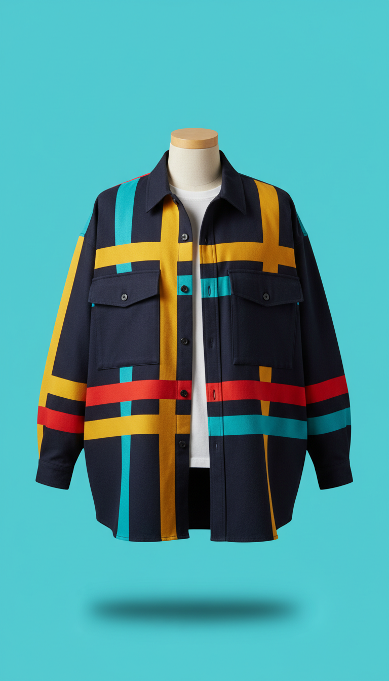 Urban Night Oversized Shirt Jacket