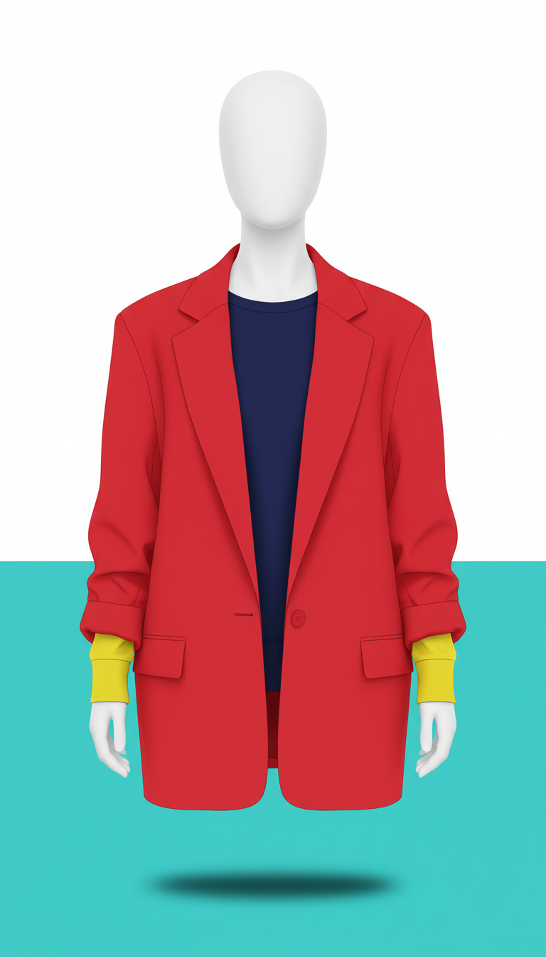 Statement Red Boxy Blazer